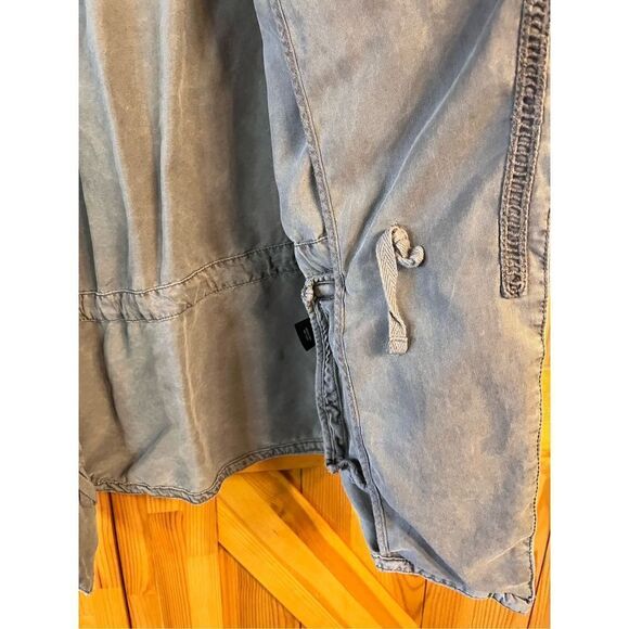 Max Jeans Vest Waterfall Drape Front Military Gray Tencel Utility Medium (3015) - Picture 3 of 6